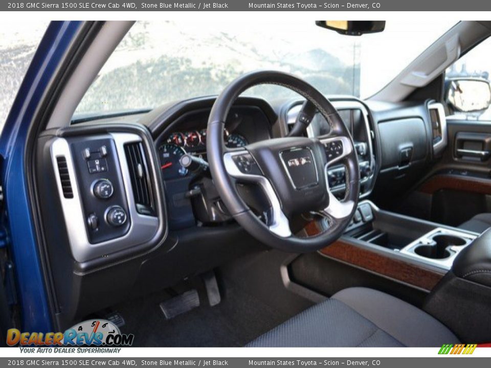 2018 GMC Sierra 1500 SLE Crew Cab 4WD Stone Blue Metallic / Jet Black Photo #10