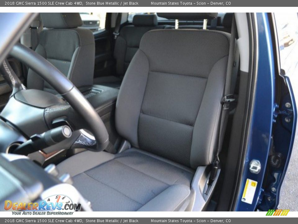 2018 GMC Sierra 1500 SLE Crew Cab 4WD Stone Blue Metallic / Jet Black Photo #12