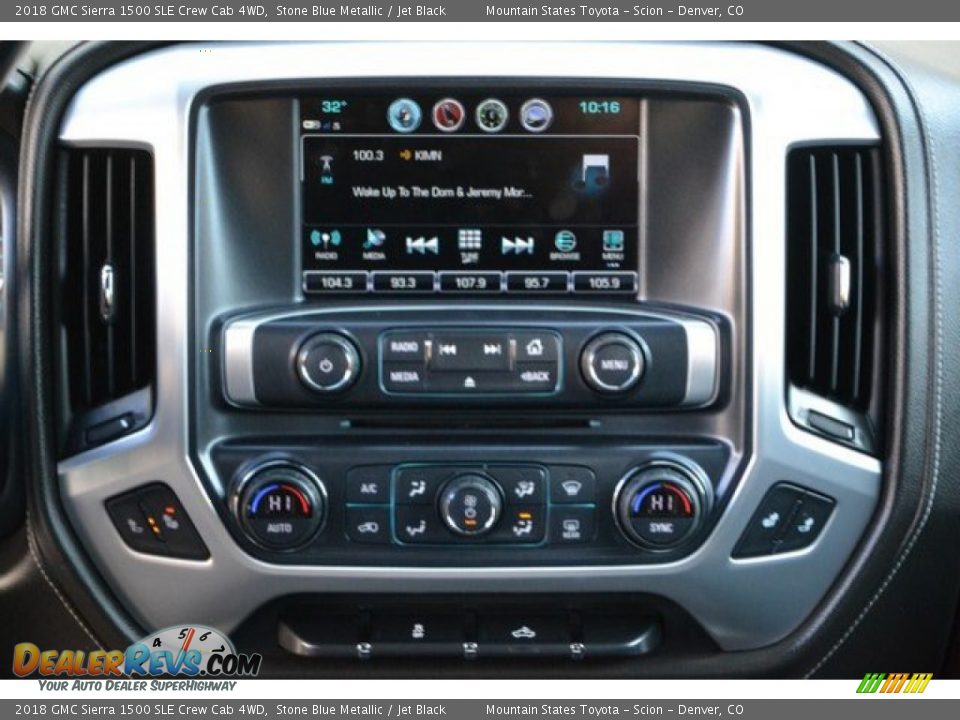 2018 GMC Sierra 1500 SLE Crew Cab 4WD Stone Blue Metallic / Jet Black Photo #15