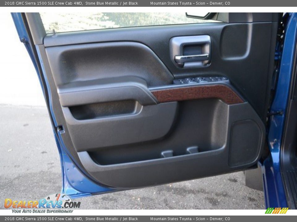 2018 GMC Sierra 1500 SLE Crew Cab 4WD Stone Blue Metallic / Jet Black Photo #24
