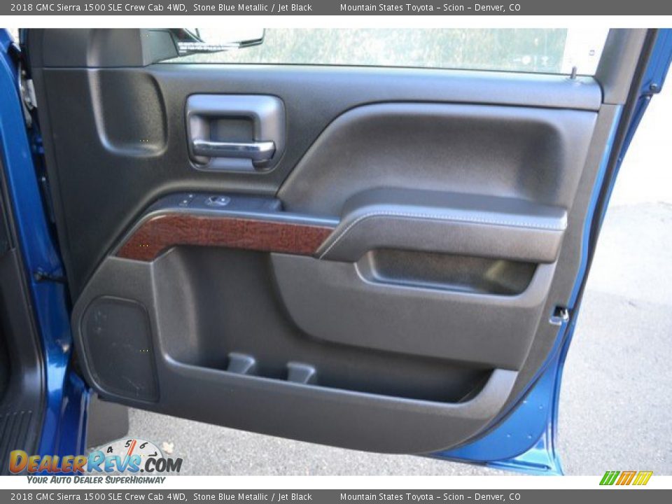 2018 GMC Sierra 1500 SLE Crew Cab 4WD Stone Blue Metallic / Jet Black Photo #25