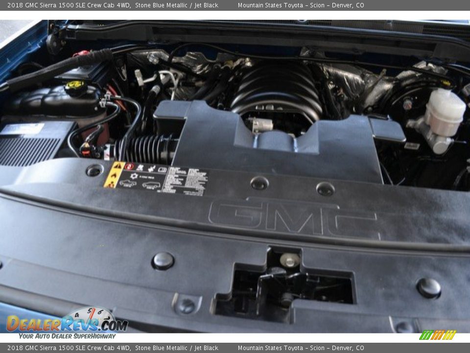 2018 GMC Sierra 1500 SLE Crew Cab 4WD Stone Blue Metallic / Jet Black Photo #27