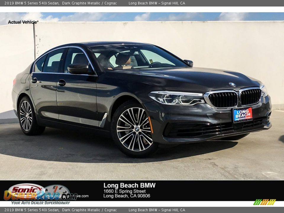 2019 BMW 5 Series 540i Sedan Dark Graphite Metallic / Cognac Photo #1