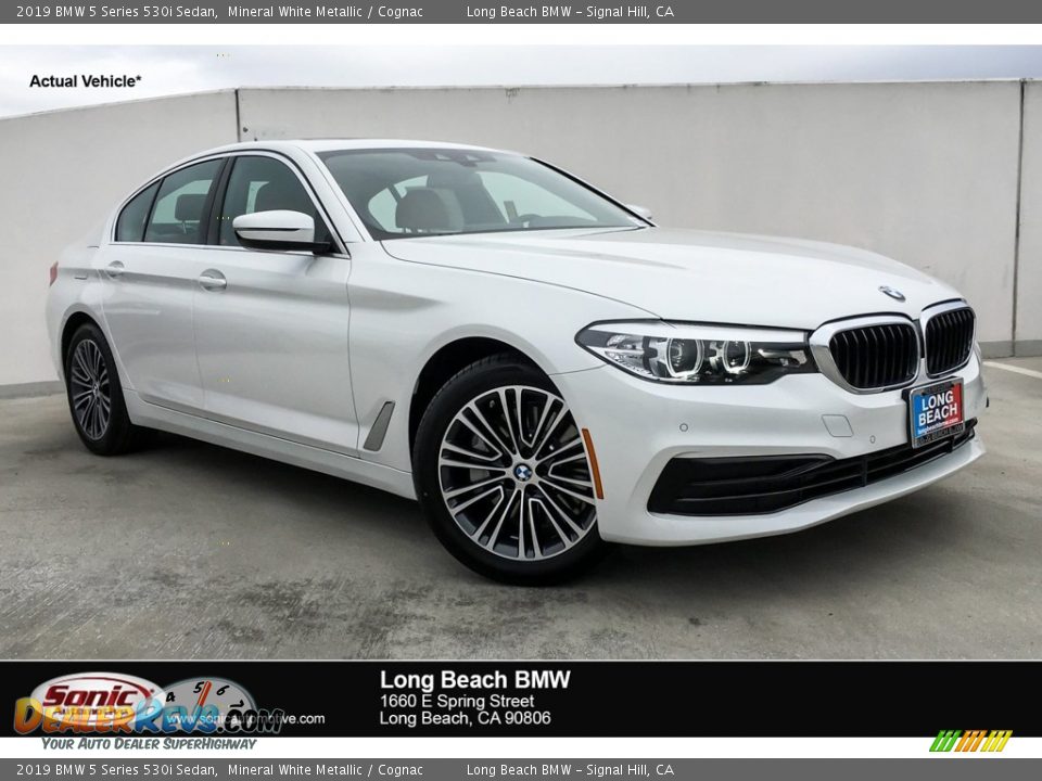 2019 BMW 5 Series 530i Sedan Mineral White Metallic / Cognac Photo #1