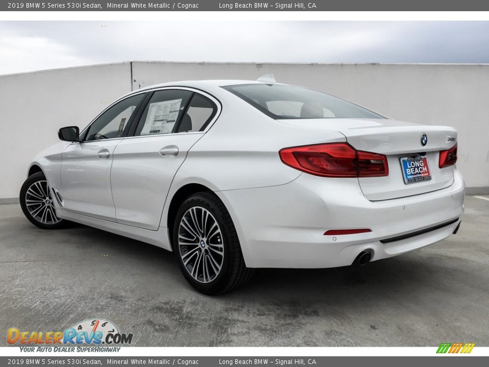 2019 BMW 5 Series 530i Sedan Mineral White Metallic / Cognac Photo #2