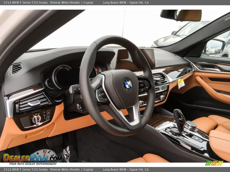2019 BMW 5 Series 530i Sedan Mineral White Metallic / Cognac Photo #4