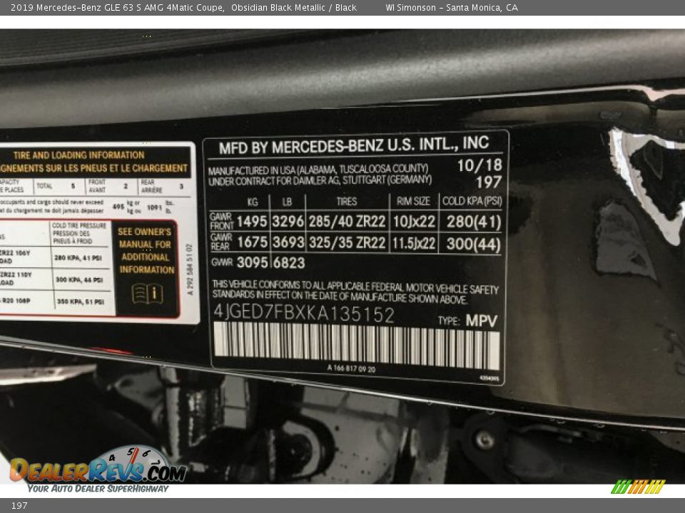 Mercedes-Benz Color Code 197 Obsidian Black Metallic