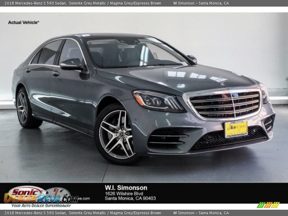 2018 Mercedes-Benz S 560 Sedan Selenite Grey Metallic / Magma Grey/Espresso Brown Photo #1