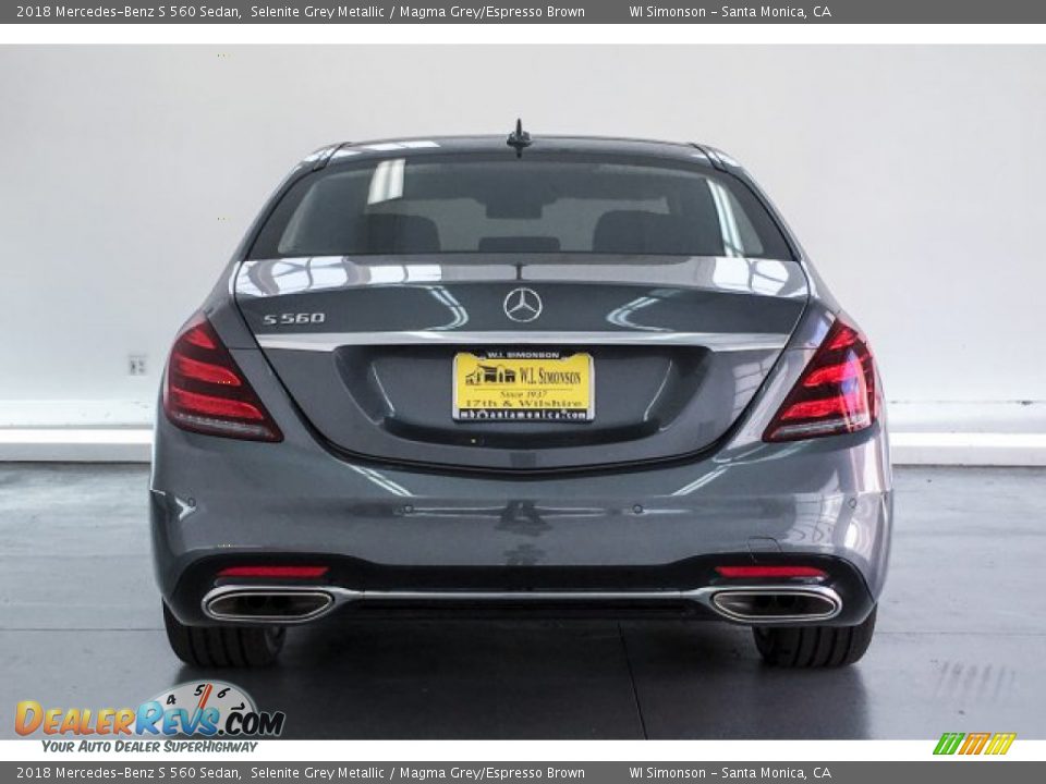 2018 Mercedes-Benz S 560 Sedan Selenite Grey Metallic / Magma Grey/Espresso Brown Photo #3