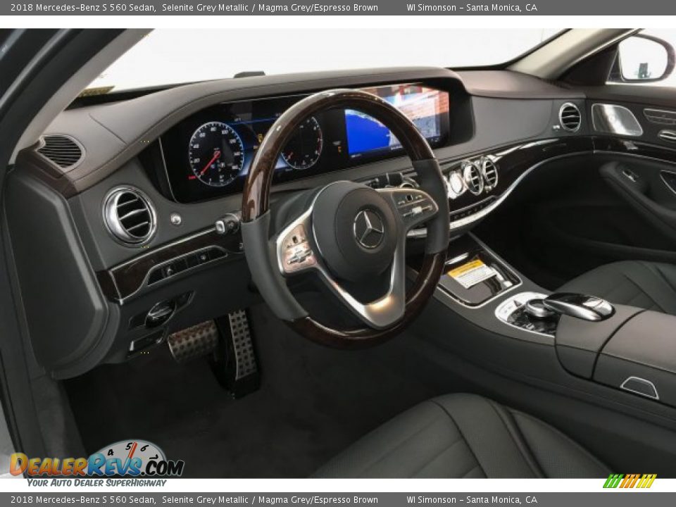 2018 Mercedes-Benz S 560 Sedan Selenite Grey Metallic / Magma Grey/Espresso Brown Photo #4