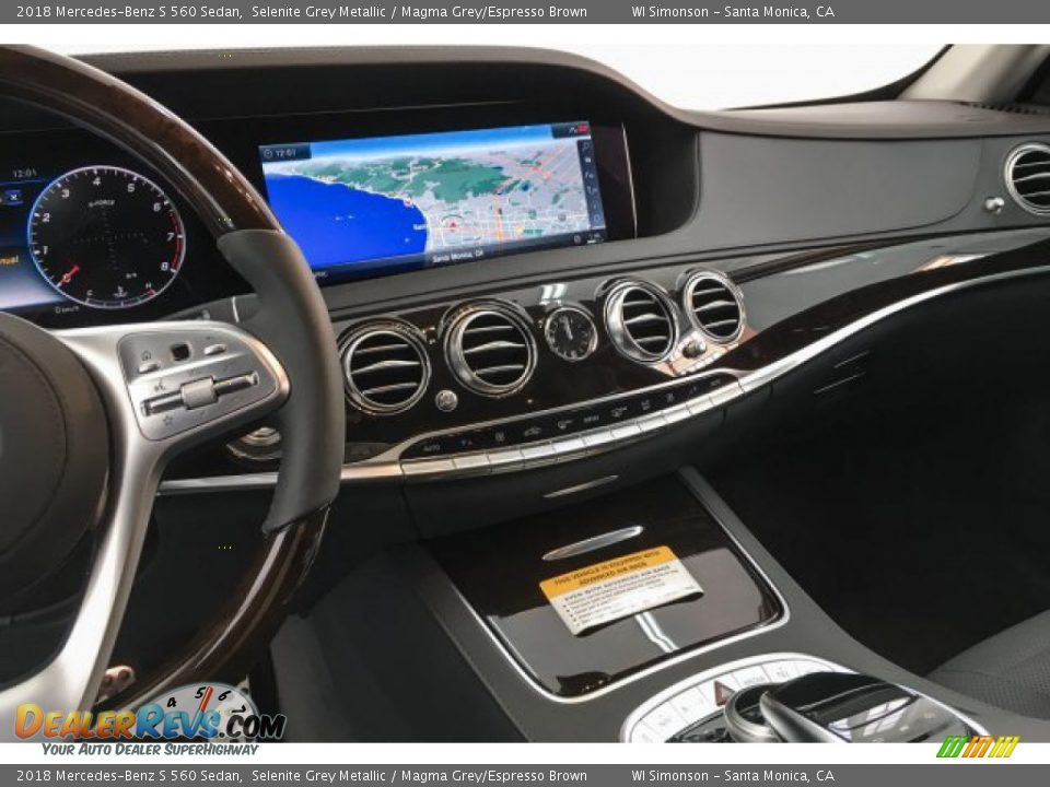 2018 Mercedes-Benz S 560 Sedan Selenite Grey Metallic / Magma Grey/Espresso Brown Photo #6