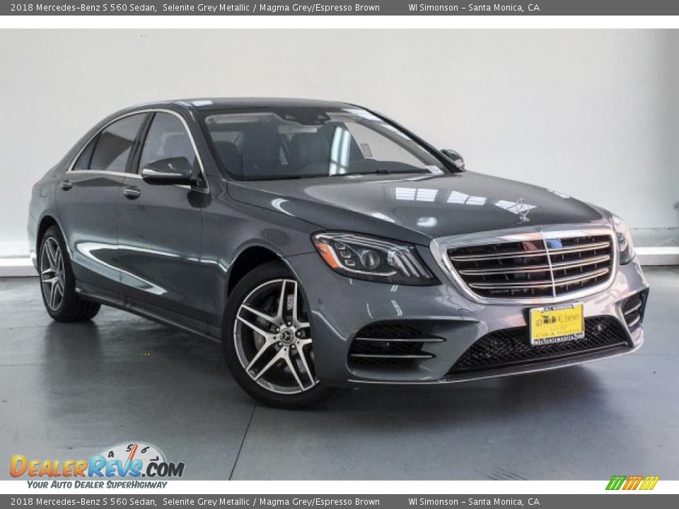 2018 Mercedes-Benz S 560 Sedan Selenite Grey Metallic / Magma Grey/Espresso Brown Photo #12