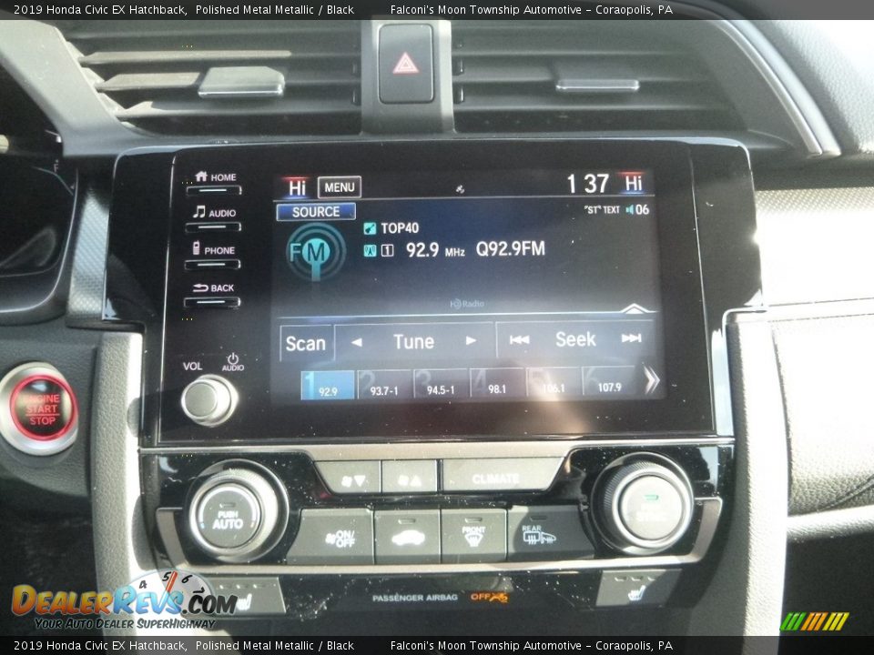 2019 Honda Civic EX Hatchback Polished Metal Metallic / Black Photo #14