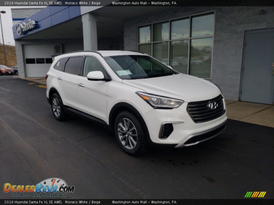 2019 Hyundai Santa Fe XL SE AWD Monaco White / Beige Photo #1