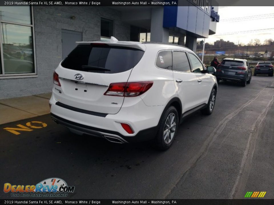 2019 Hyundai Santa Fe XL SE AWD Monaco White / Beige Photo #7