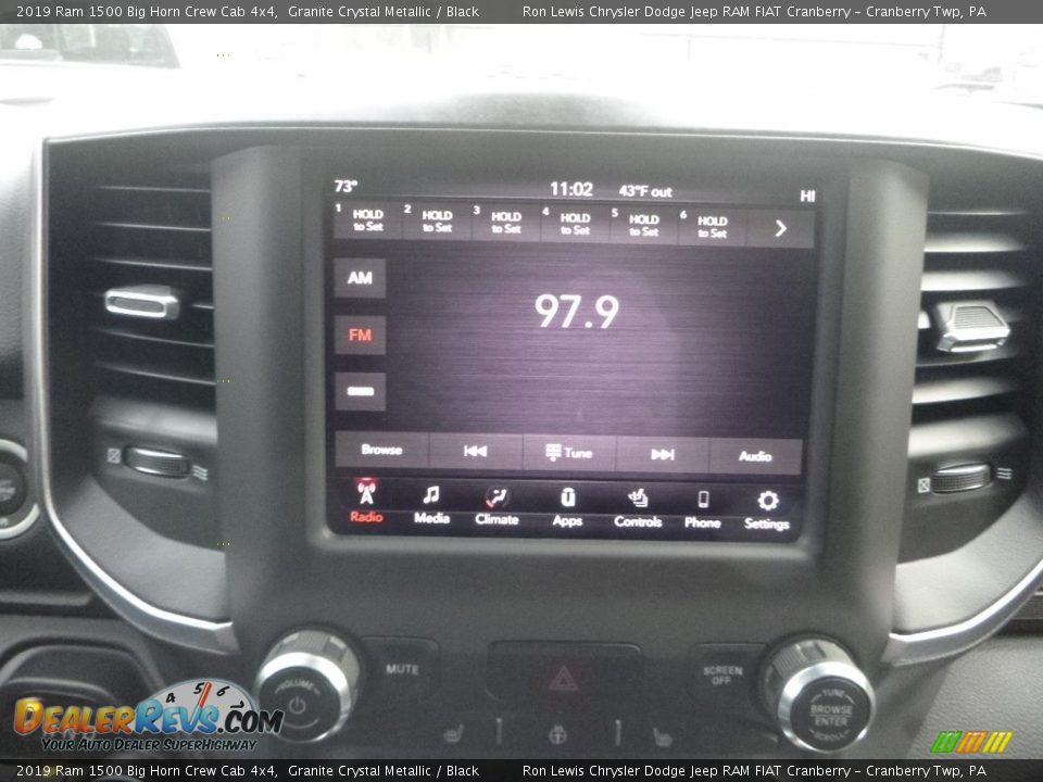 2019 Ram 1500 Big Horn Crew Cab 4x4 Granite Crystal Metallic / Black Photo #15