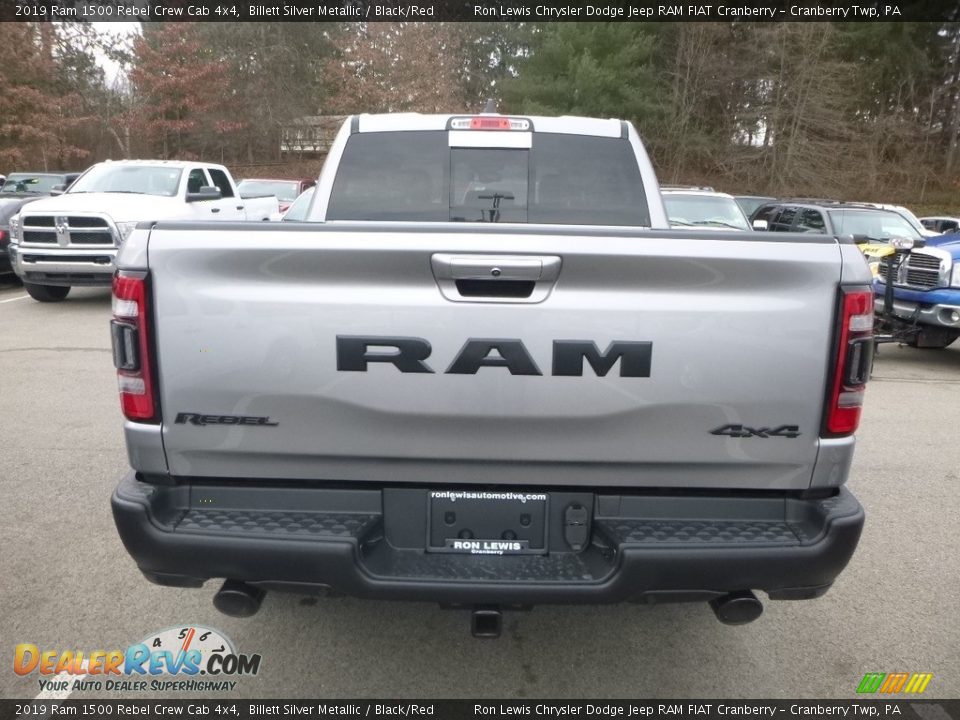 2019 Ram 1500 Rebel Crew Cab 4x4 Billett Silver Metallic / Black/Red Photo #5