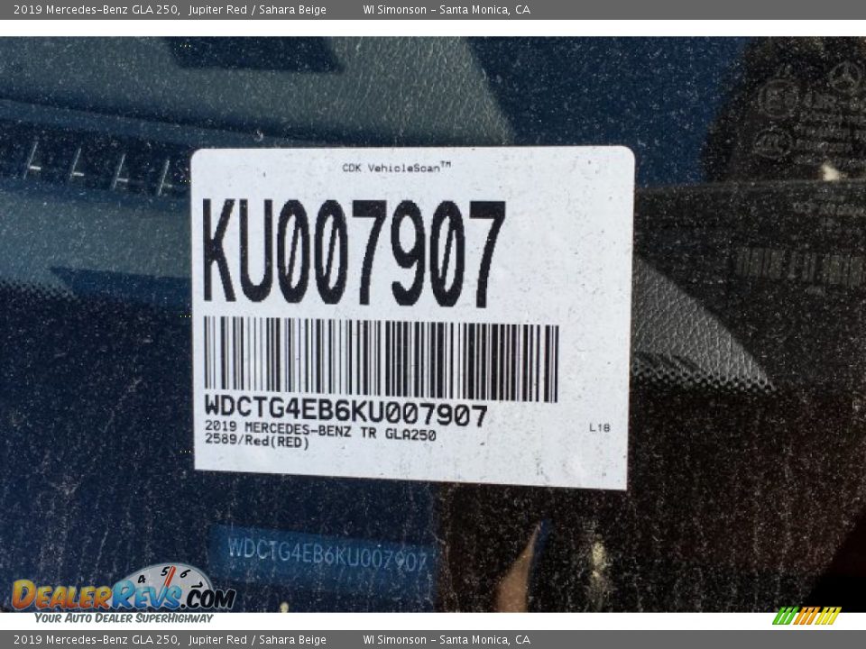 2019 Mercedes-Benz GLA 250 Jupiter Red / Sahara Beige Photo #11