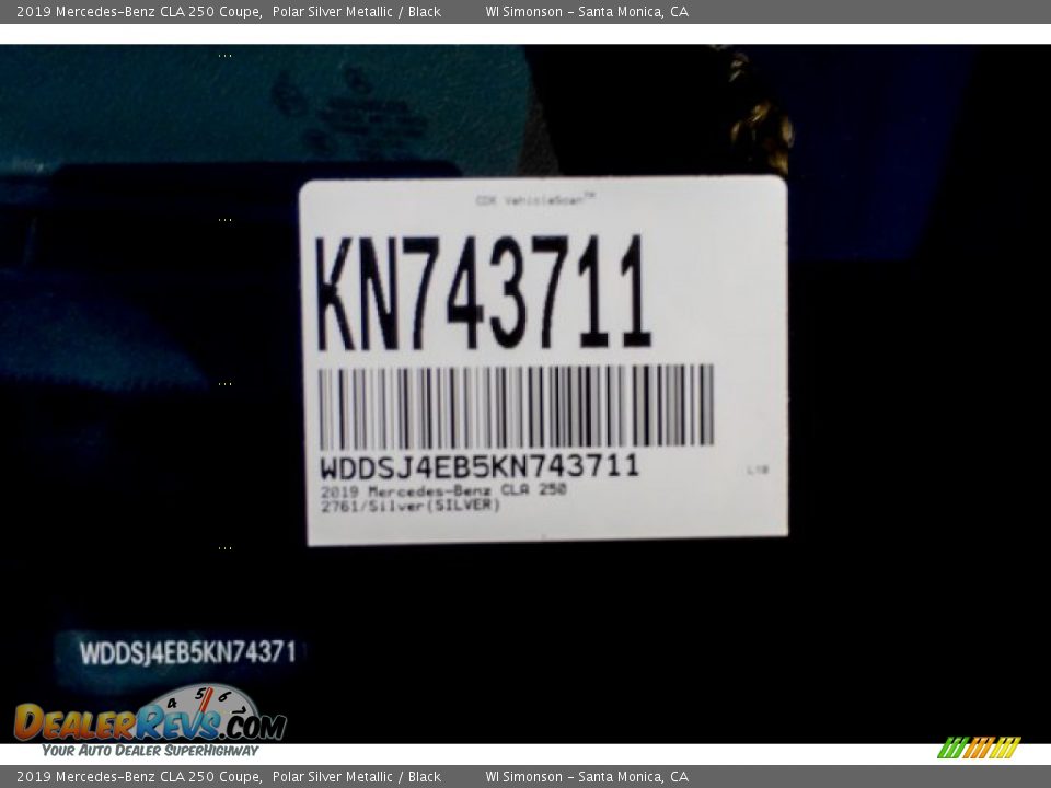 2019 Mercedes-Benz CLA 250 Coupe Polar Silver Metallic / Black Photo #11
