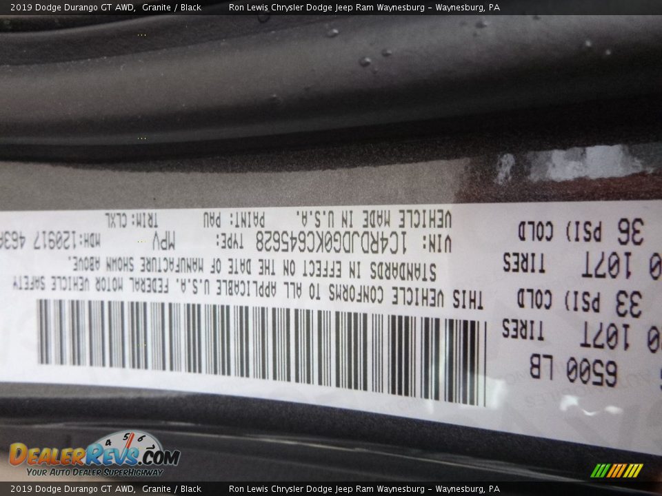 2019 Dodge Durango GT AWD Granite / Black Photo #15