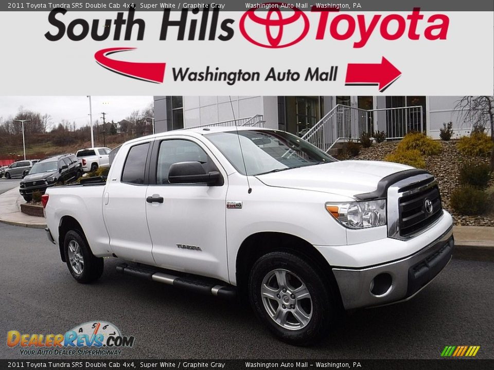 2011 Toyota Tundra SR5 Double Cab 4x4 Super White / Graphite Gray Photo #1
