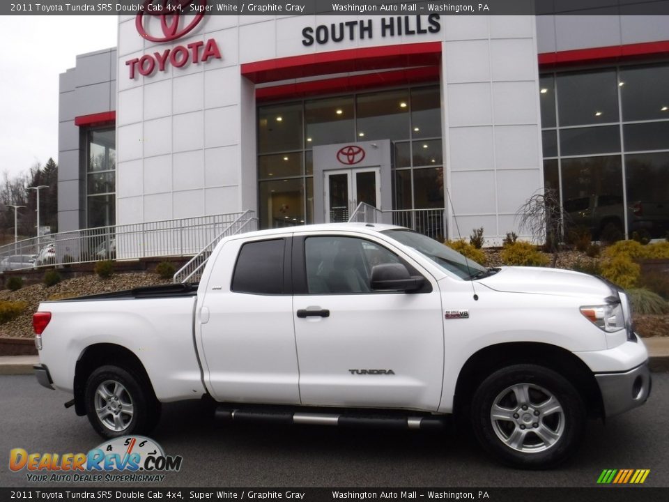 2011 Toyota Tundra SR5 Double Cab 4x4 Super White / Graphite Gray Photo #2
