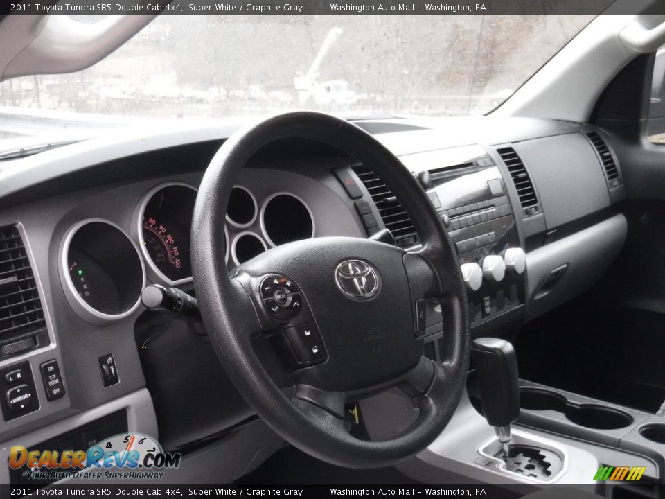 2011 Toyota Tundra SR5 Double Cab 4x4 Super White / Graphite Gray Photo #15