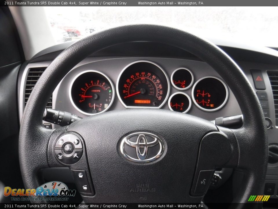 2011 Toyota Tundra SR5 Double Cab 4x4 Super White / Graphite Gray Photo #23