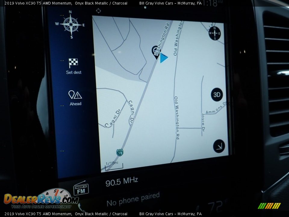 2019 Volvo XC90 T5 AWD Momentum Onyx Black Metallic / Charcoal Photo #13