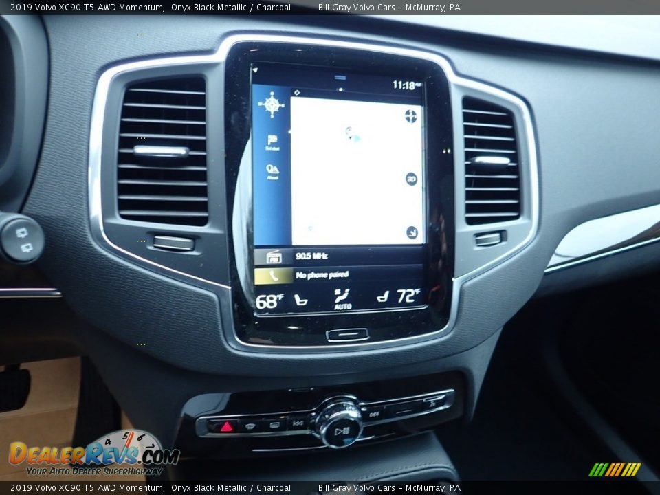 2019 Volvo XC90 T5 AWD Momentum Onyx Black Metallic / Charcoal Photo #14