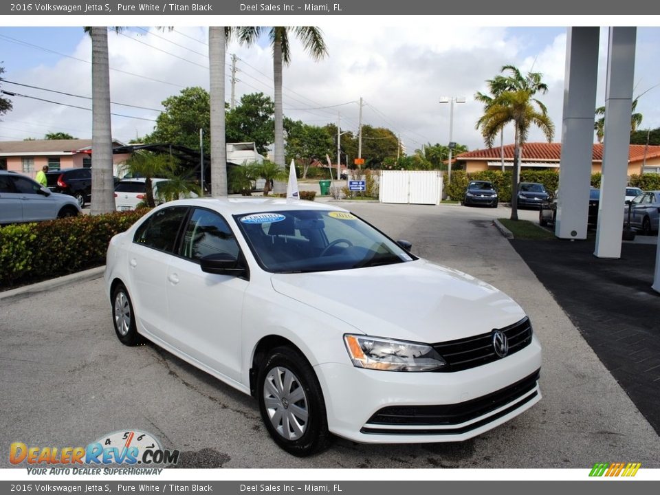 2016 Volkswagen Jetta S Pure White / Titan Black Photo #1