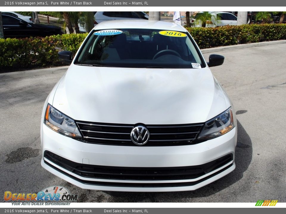 2016 Volkswagen Jetta S Pure White / Titan Black Photo #3