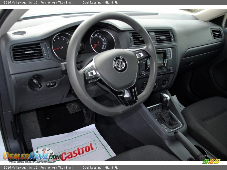 2016 Volkswagen Jetta S Pure White / Titan Black Photo #15