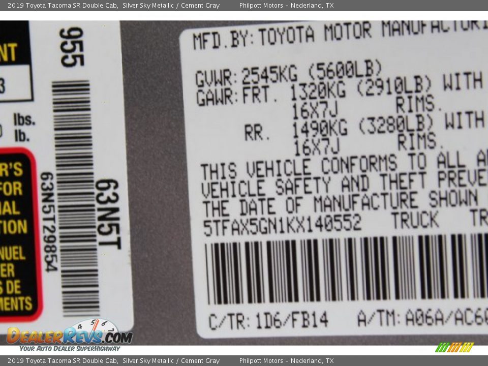 2019 Toyota Tacoma SR Double Cab Silver Sky Metallic / Cement Gray Photo #22