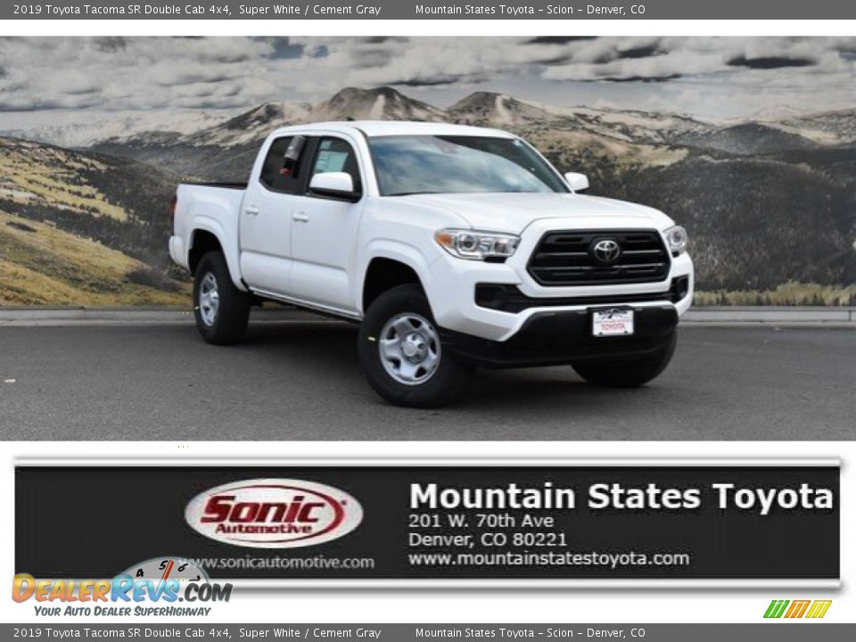 2019 Toyota Tacoma SR Double Cab 4x4 Super White / Cement Gray Photo #1