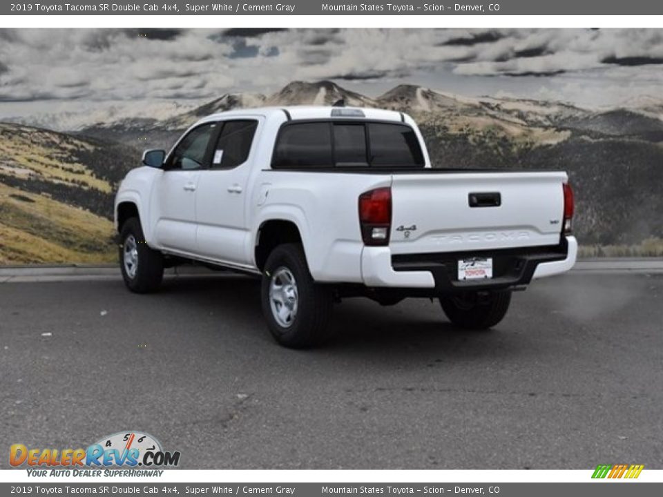 2019 Toyota Tacoma SR Double Cab 4x4 Super White / Cement Gray Photo #3