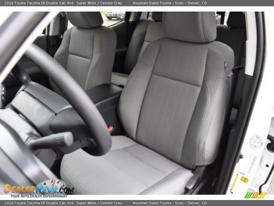 2019 Toyota Tacoma SR Double Cab 4x4 Super White / Cement Gray Photo #7
