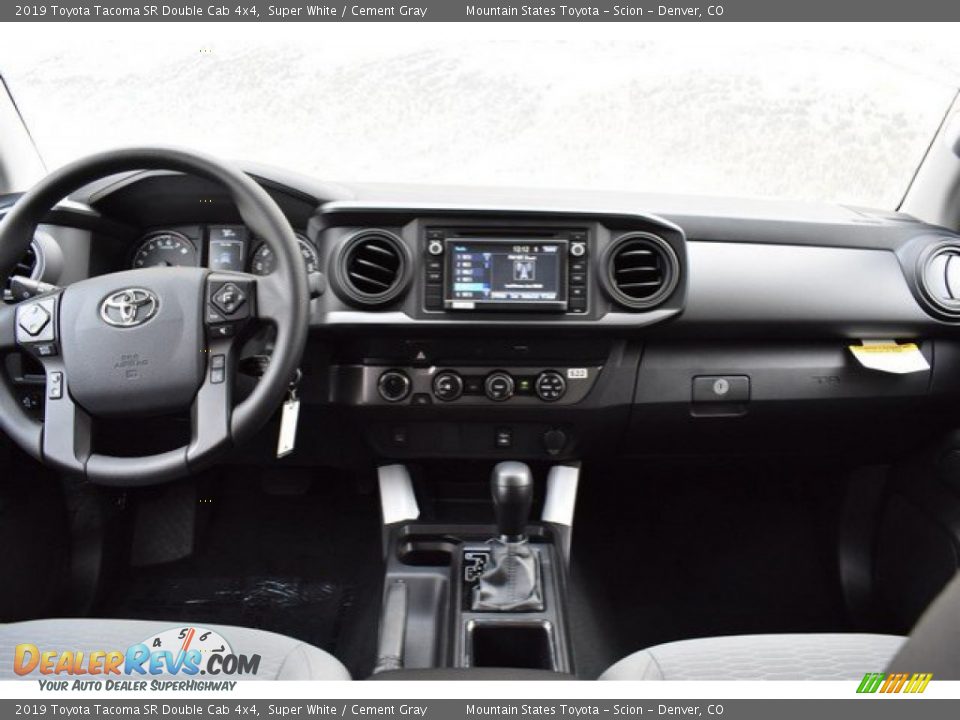 2019 Toyota Tacoma SR Double Cab 4x4 Super White / Cement Gray Photo #8