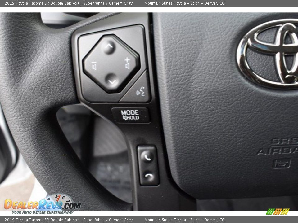 2019 Toyota Tacoma SR Double Cab 4x4 Super White / Cement Gray Photo #26