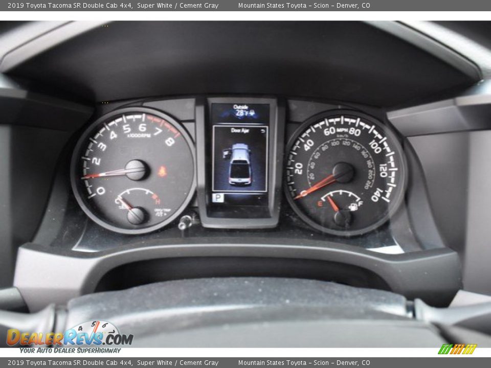 2019 Toyota Tacoma SR Double Cab 4x4 Super White / Cement Gray Photo #28