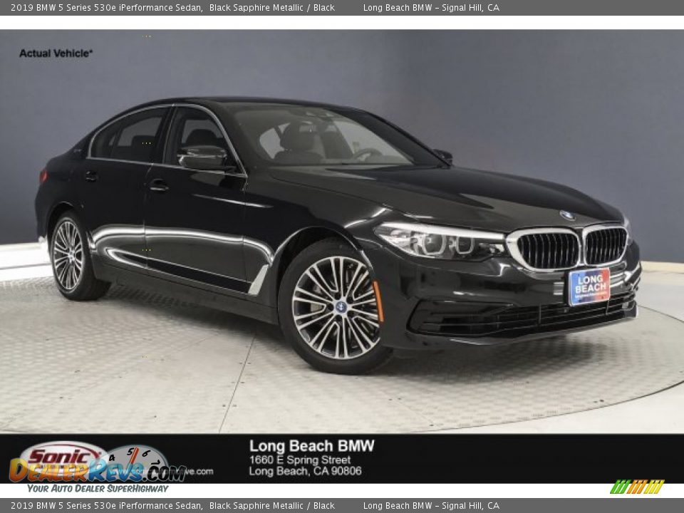 2019 BMW 5 Series 530e iPerformance Sedan Black Sapphire Metallic / Black Photo #1