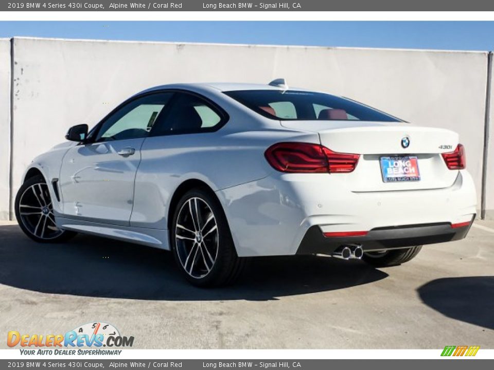 2019 BMW 4 Series 430i Coupe Alpine White / Coral Red Photo #2