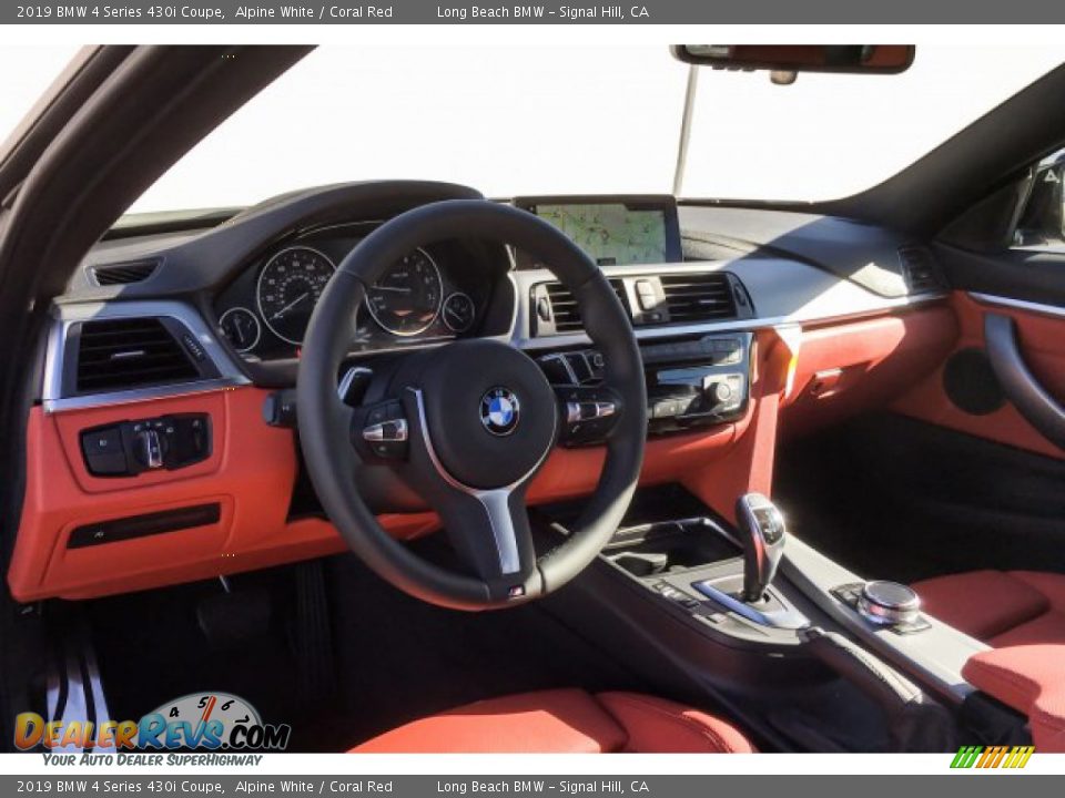 2019 BMW 4 Series 430i Coupe Alpine White / Coral Red Photo #4