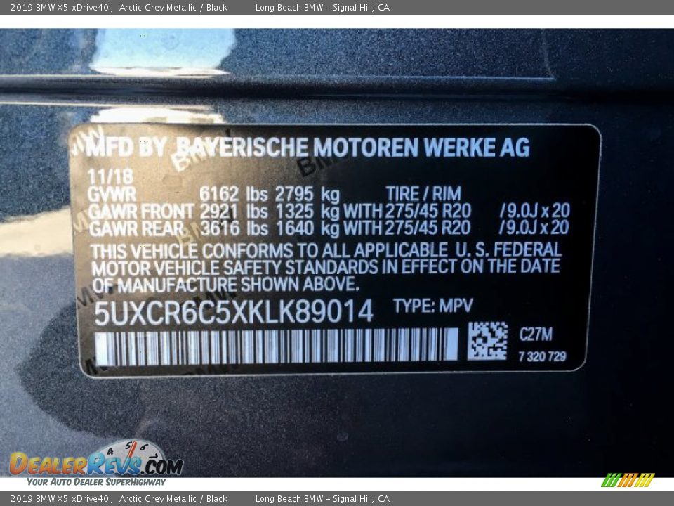 2019 BMW X5 xDrive40i Arctic Grey Metallic / Black Photo #11