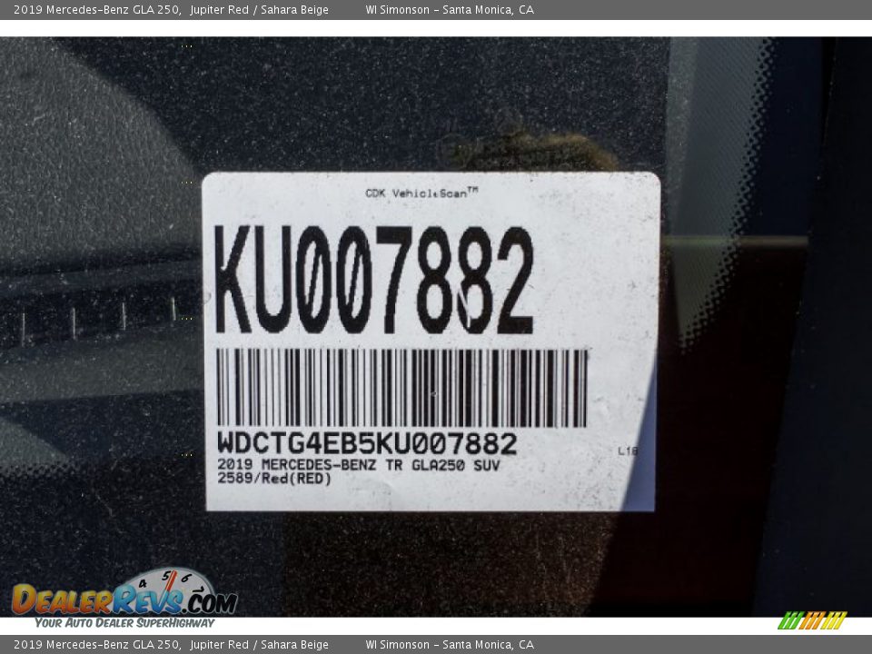 2019 Mercedes-Benz GLA 250 Jupiter Red / Sahara Beige Photo #11