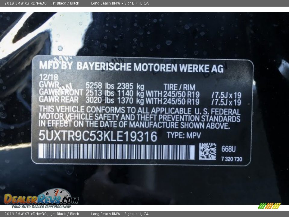 2019 BMW X3 xDrive30i Jet Black / Black Photo #11