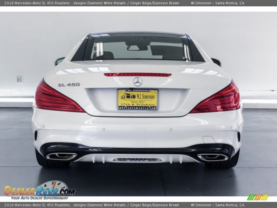 2019 Mercedes-Benz SL 450 Roadster designo Diamond White Metallic / Ginger Beige/Espresso Brown Photo #3