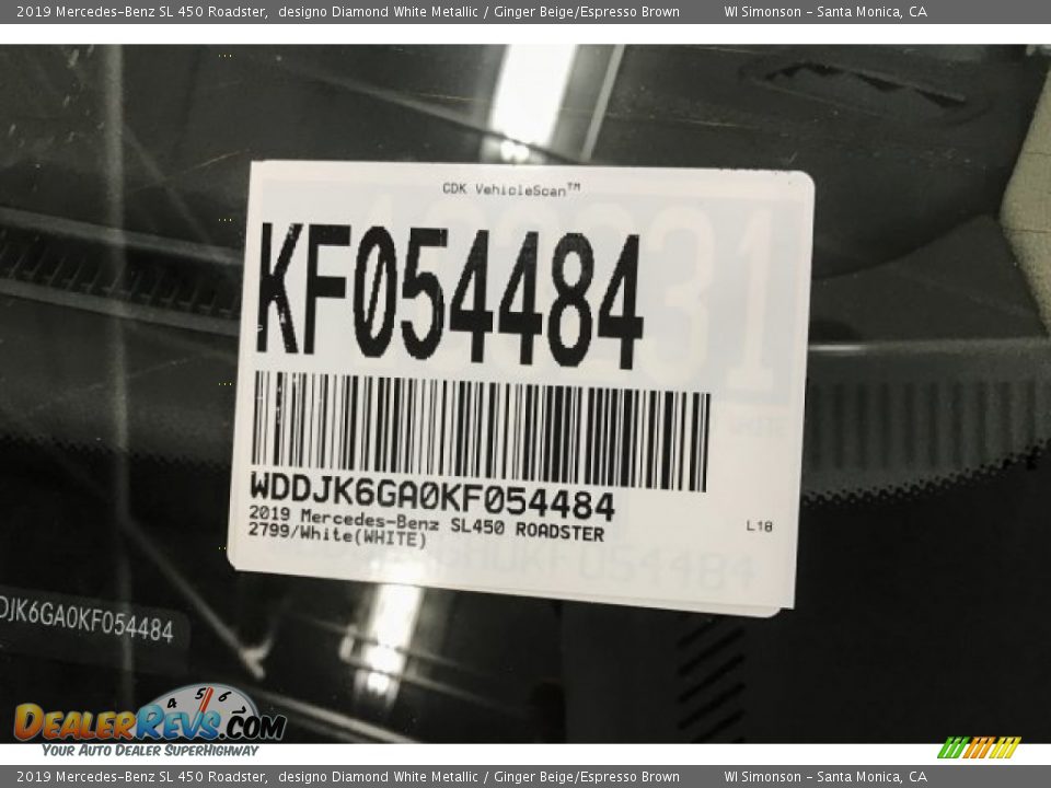 2019 Mercedes-Benz SL 450 Roadster designo Diamond White Metallic / Ginger Beige/Espresso Brown Photo #11