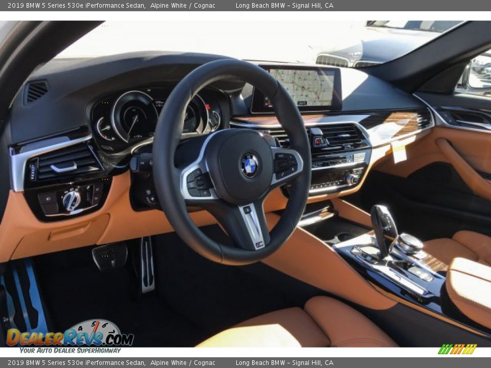 2019 BMW 5 Series 530e iPerformance Sedan Alpine White / Cognac Photo #4