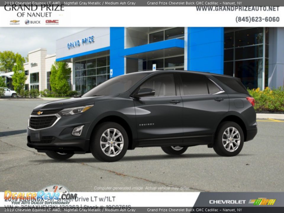 2019 Chevrolet Equinox LT AWD Nightfall Gray Metallic / Medium Ash Gray Photo #2